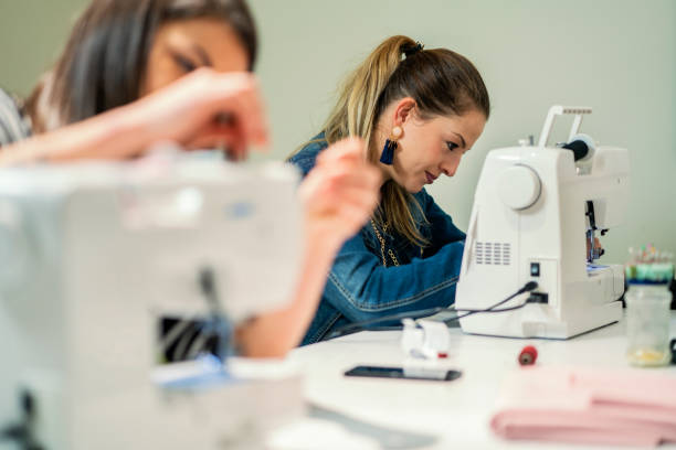 Women At Tailoring And Sewing School